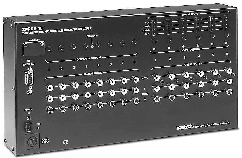 tech ZPR6810 6 Source 6 Zone Pre-Amp A/V Distribution System